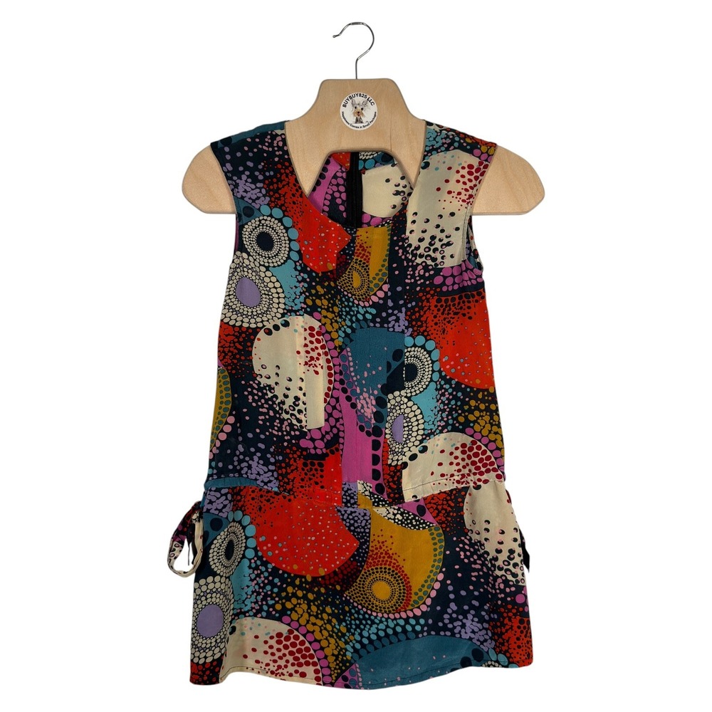 Trinity 100% Silk Abstract Art Print Sleeveless Tunic Top Small Boho - Picture 2 of 5